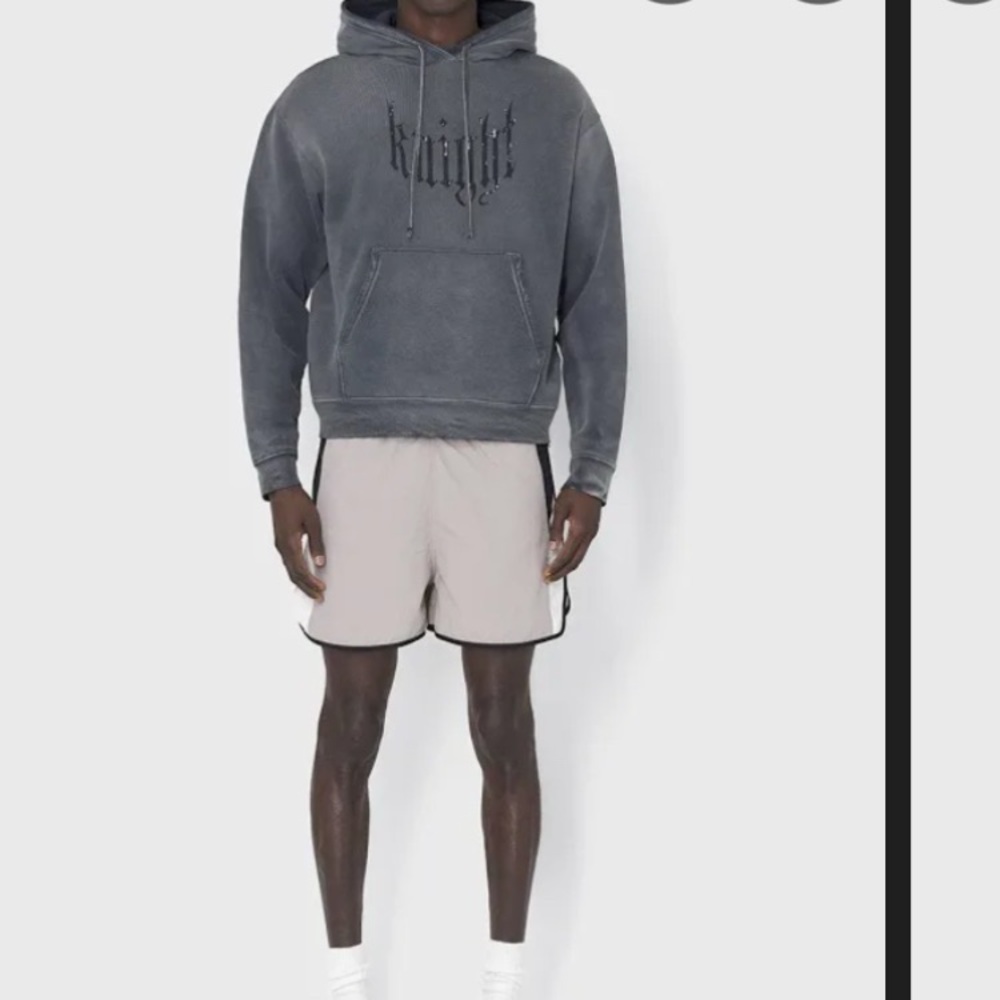 John Elliott Gray and White Athletic Track Shorts